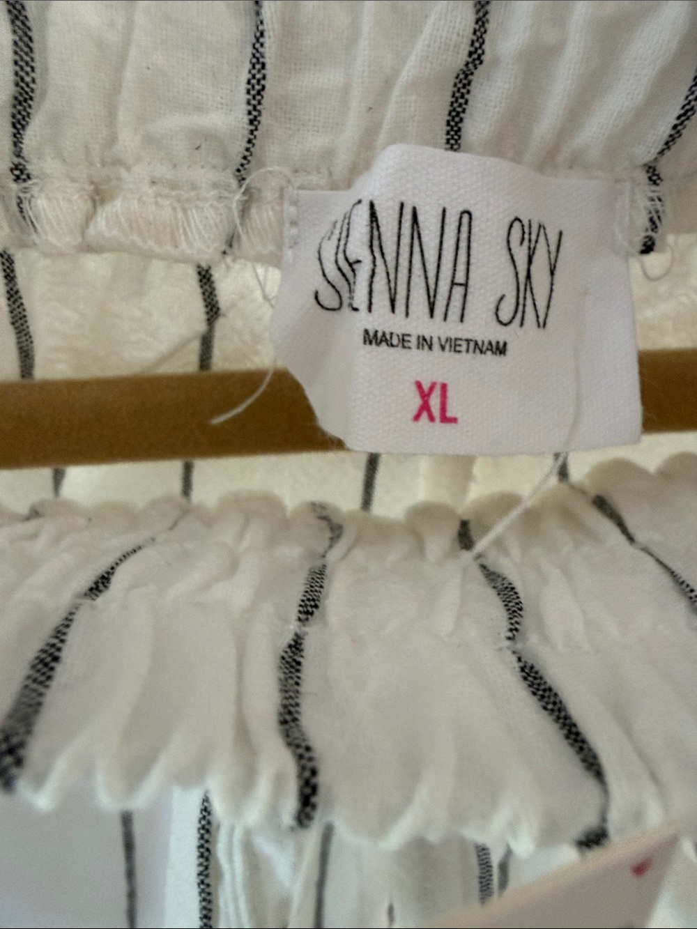 Sienna Sky White and Charcoal pinstripe summer weight Pant. - Picture 3 of 6